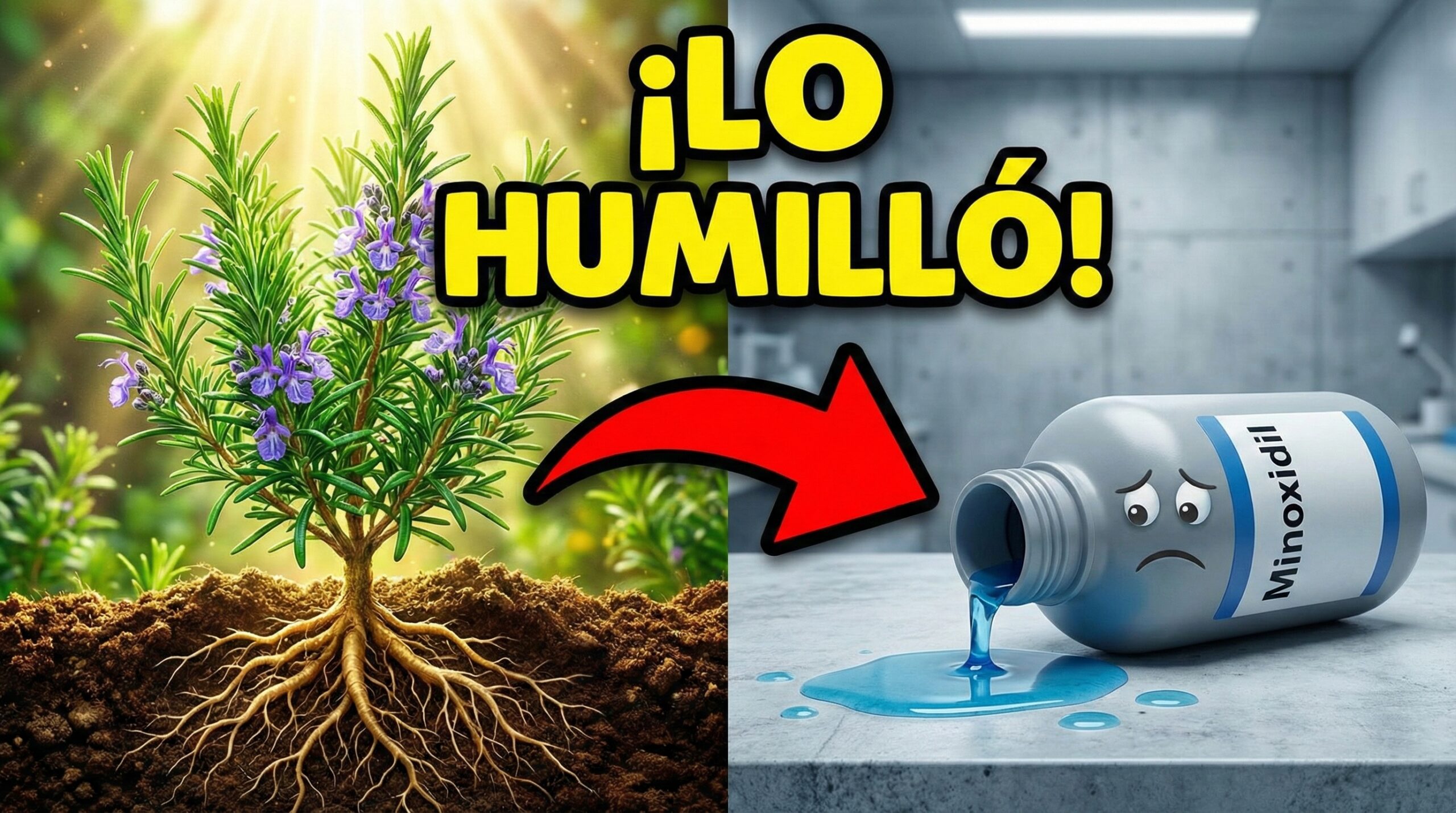 LA HIERBA QUE HUMILLÓ AL MINOXIDIL: Por Qué 6 Meses de Aceite de Romero Crecen Cabello IGUAL que el Químico (Estudio Clínico 2015)