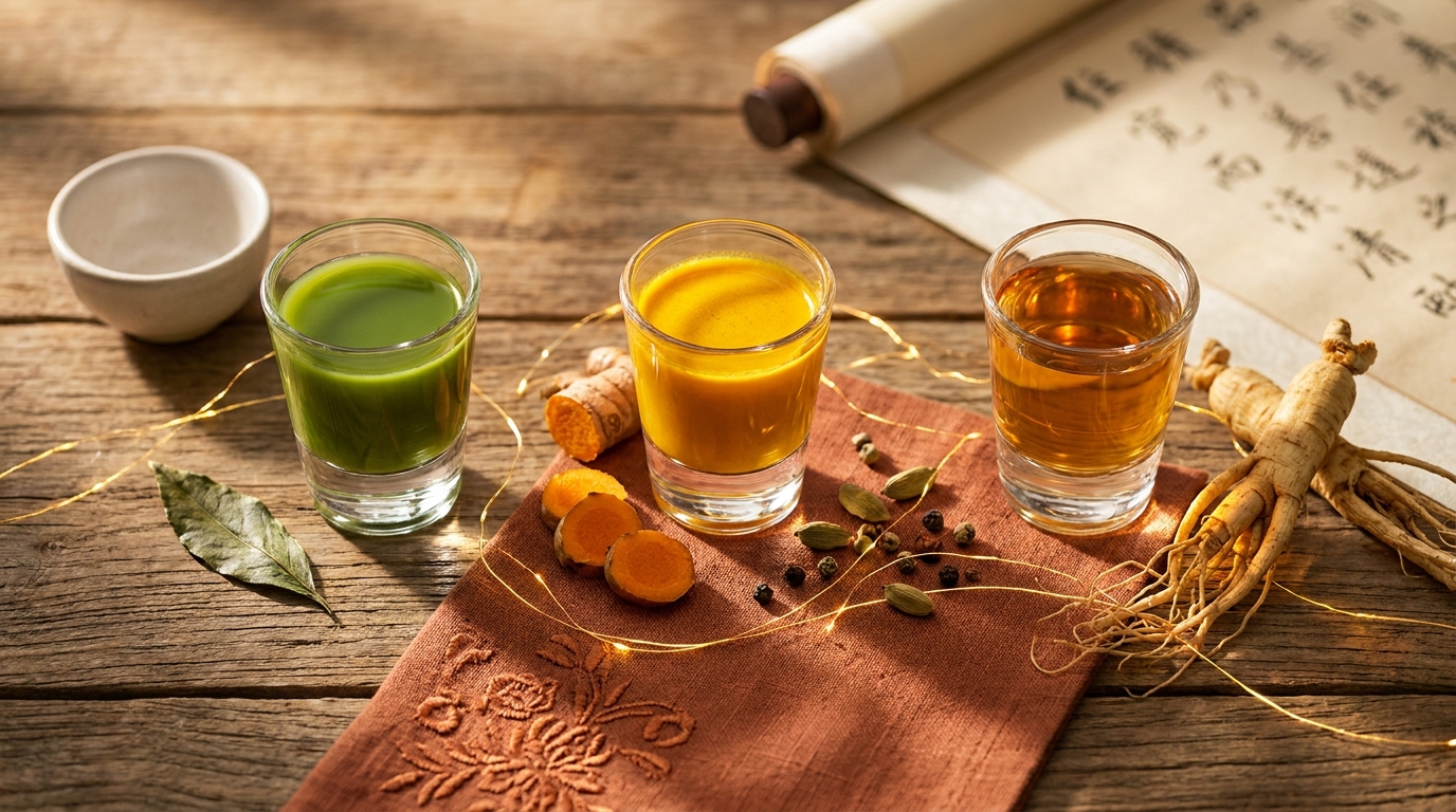 Dos shots ancestrales de Latinoamérica: maca de Perú y jamaica de México